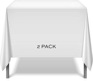 2 Square Tablecloth Covers 85x85 Inch Table Cloths for Square or Round Table 200 GSM Washable Wrinkle Resistant Fabric for Weddings Kitchen Resta