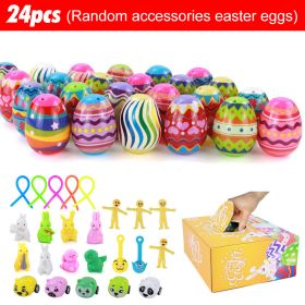 2023 Easter Eggs Happy Easter Decorations Plastic Easter Eggs Candies Chocolate Gift Boxes Colorful Egg DIY Craft for Kids Gift (Color: 24pcs, Ships From: CN)