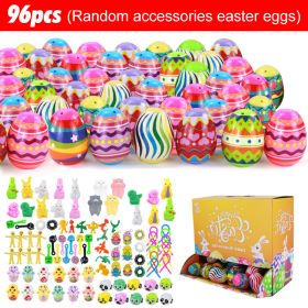 2023 Easter Eggs Happy Easter Decorations Plastic Easter Eggs Candies Chocolate Gift Boxes Colorful Egg DIY Craft for Kids Gift (Color: 96pcs, Ships From: CN)
