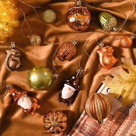 Fall Tree Decorations Ornaments for Home Indoor, 40ct Shatterproof Fall Ornaments for Small Tree (size: medium)